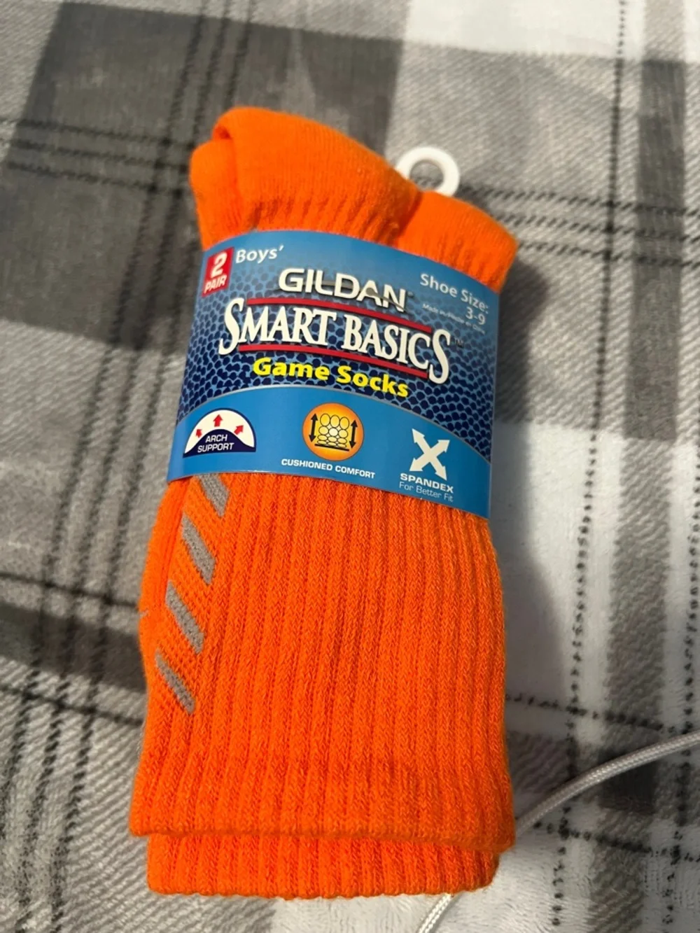 Gildan Bright Orange Boys' Smart Basics Game Socks - 2 Pack